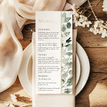 Eukalyptus Greenery Gold Modern Sage Green Wedding Menükarte<br><div class="desc">Dieses Eukalyptusgrün, goldfarben, moderne, schlängelgrüne Hochzeitsmenü, ist ein traumhaftes Ensemble, das das Wesen des Vintagen Charmes und der modernen Eleganz verkörpert. Mit handgefertigten Designs mit Eukalyptusgrün und staubigen Blumen aus der Rose, die mit goldgeometrischen Rahmen und Typografie in einem hellen, weißen und schlauen Hintergrund versehen sind. Entdecken Sie unsere Sammlung...</div>