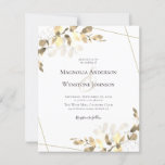 Eukalyptus Greenery Gold Wedding Einladung<br><div class="desc">Set für Ihren Hochzeitstag mit diesem erschwinglichen,  modernen Design mit Aquarellfarben-Eukalyptus-Blätter und einem geometrischen Rahmen mit Goldfolieneffekten.</div>