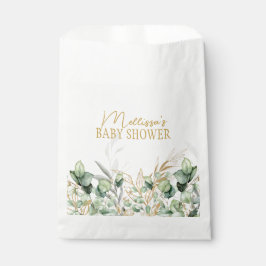 Eukalyptus Greenery Green Leaf & Gold Baby Dusche Geschenktütchen