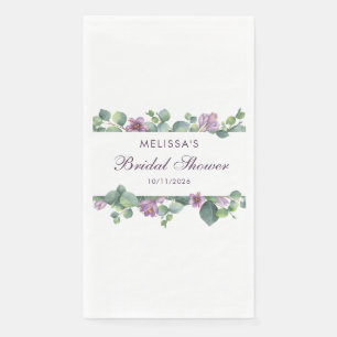 Eukalyptus Greenery Grünes Lila Brautparty Serviette