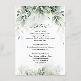 Eukalyptus Greenery Gum Botanische Hochzeit Begleitkarte