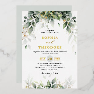 Eukalyptus Greenery Gum Botanische Hochzeit Folieneinladung