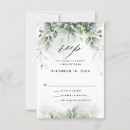 Eukalyptus Greenery Gum Botanische Hochzeit RSVP Karte