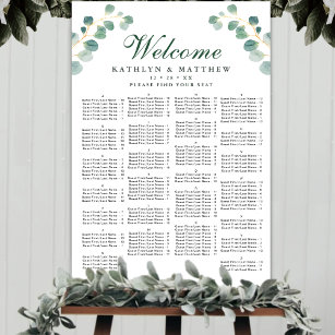 Eukalyptus Greenery Hochzeit Alphabetisches Sitzen Poster