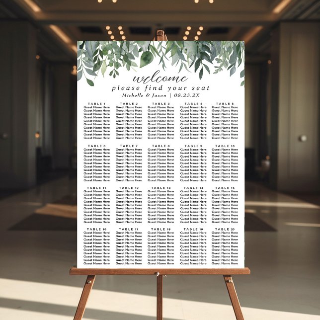 Eukalyptus Greenery Hochzeitssitzkarte 20 Tabelle Poster (Von Creator hochgeladen)