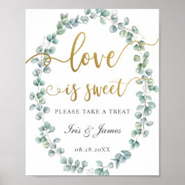 Eukalyptus Greenery Liebe ist Sweet Nehmen Sie ein Poster