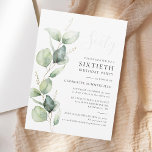 Eukalyptus Greenery Minimalistisch 60. Geburtstag Einladung<br><div class="desc">Feiern Sie den Meilenstein von 60 mit Anmut, Eleganz und Stil mit unseren maßgeschneiderten 60. Geburtstagsfeiern! Speziell für diesen monumentalen Anlass entworfen, vereinen unsere Einladungen die Schönheit der Natur mit dem schlichten Charme zeitgenössischer Feiern. Im Mittelpunkt dieses Designs steht das Eukalyptusfolien, ein Symbol für Harmonie und Heilung. Die Eukalyptus-Blätter in...</div>