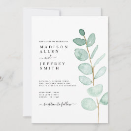 Eukalyptus Greenery Minimalistisch Hochzeit Einlad Ankündigung