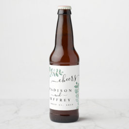 Eukalyptus Greenery Minimalistisch Wedding Bierflaschenetikett