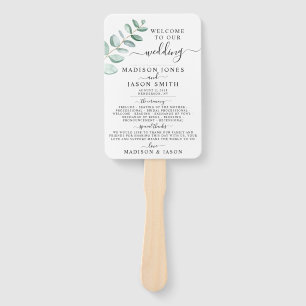 Eukalyptus Greenery Minimalistisch Wedding Program Fächer