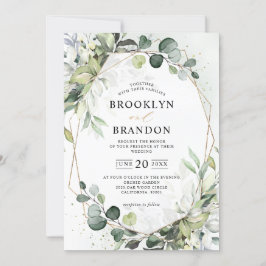 Eukalyptus Greenery Modern Geometric Wedding Invit Einladung