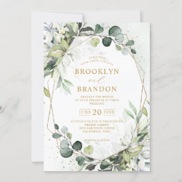 Eukalyptus Greenery Modern Geometric Wedding Invit Einladung