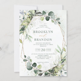 Eukalyptus Greenery Modern Geometric Wedding Invit Einladung