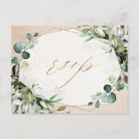 Eukalyptus Greenery Modern Geometric Wedding RSVP