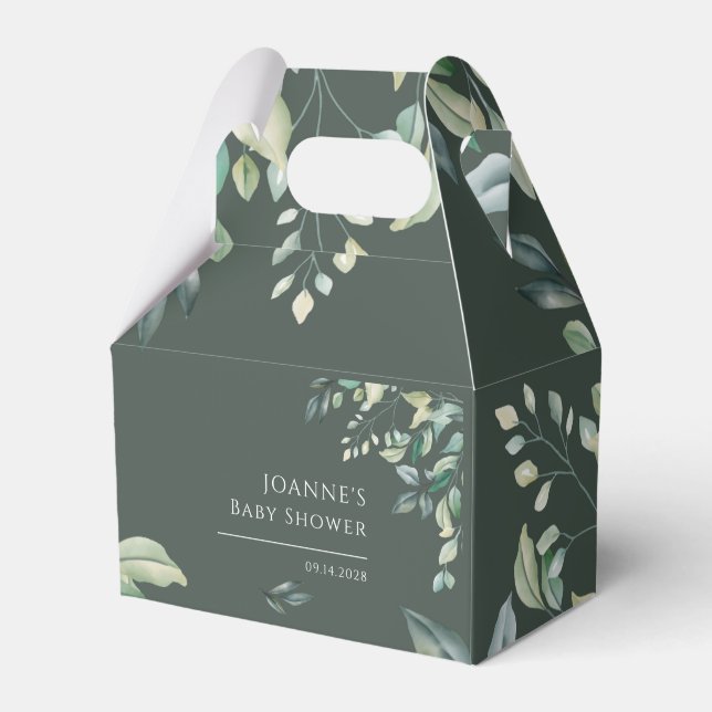 Eukalyptus Greenery Moderne Babydusche Geschenkschachtel (Vorderseite)
