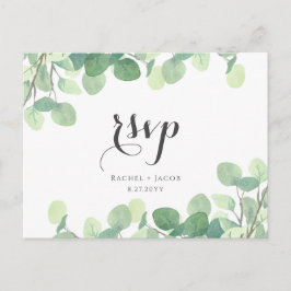 Eukalyptus Greenery Modernes Skript Hochzeit RSVP Postkarte