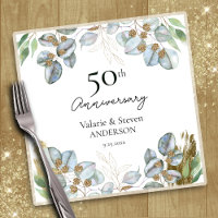 Eukalyptus Greenery Napkins zum 50. Jahrestag