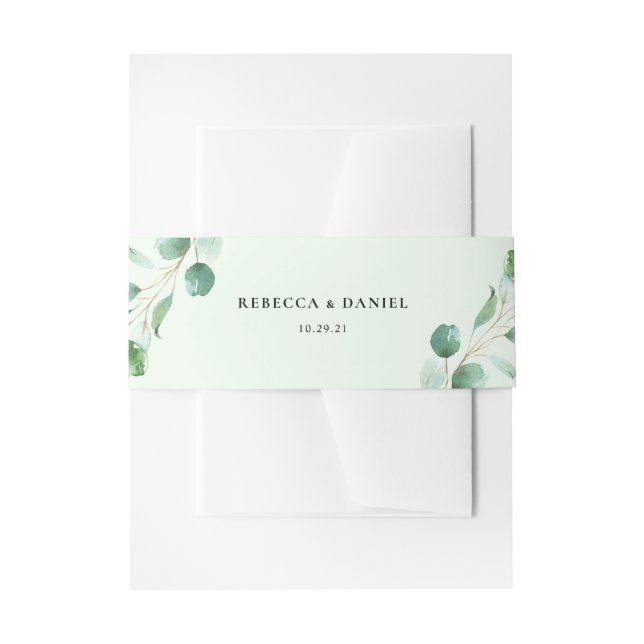 Eukalyptus Greenery Personalisiert Wedding Einladungsbanderole (Vorderseite Beispiel)