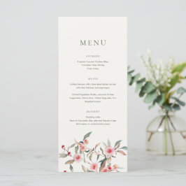 Eukalyptus Greenery & Pink Florals Wedding Menükarte