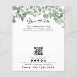 Eukalyptus Greenery QR Code für Business Watercolo Flyer