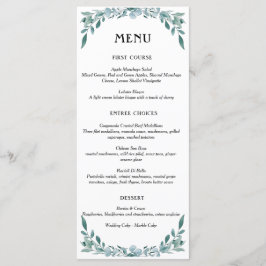 Eukalyptus Greenery Rahmen Grün Blau Weiß Menükarte