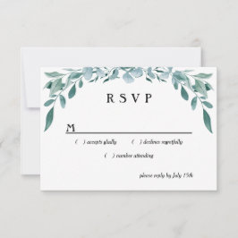 Eukalyptus Greenery Rahmen Grün Blau Weiß RSVP Karte