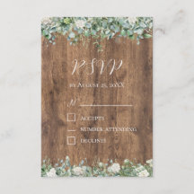 Eukalyptus Greenery RSVP Card | rustikal