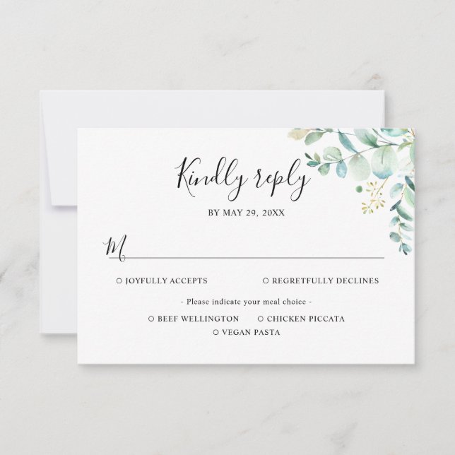 Eukalyptus Greenery RSVP Karte (Vorderseite)