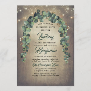 Eukalyptus Greenery Rustic Engagement Party Einladung