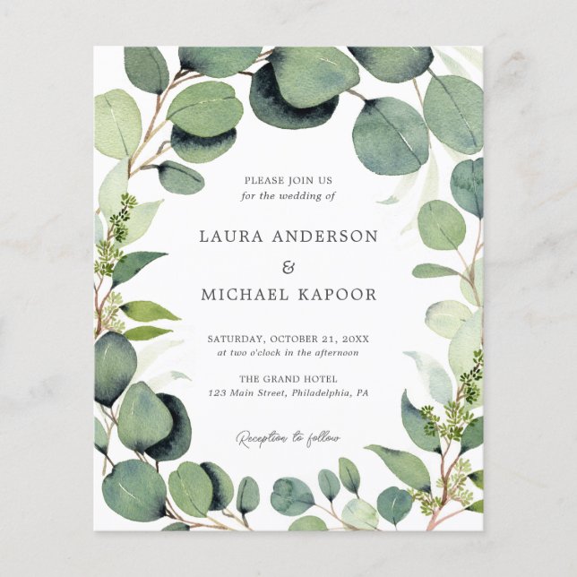 Eukalyptus Greenery Rustic Wedding (Vorderseite)
