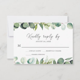 Eukalyptus Greenery Rustic Wedding RSVP Karte