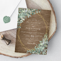 Eukalyptus Greenery Rustic Wood Geometric Wedding