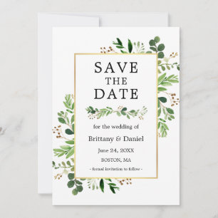 Eukalyptus Greenery Save the Date Karte