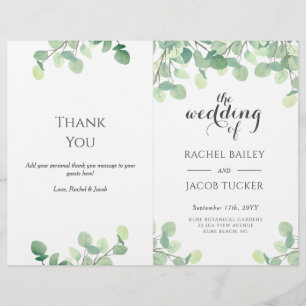 Eukalyptus Greenery Script Blumenzettel