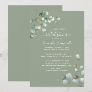 Eukalyptus Greenery Script-Brautparty Einladung
