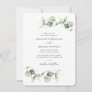 Eukalyptus Greenery Script Minimalistisch Wedding Einladung