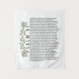 Eukalyptus Greenery Scripture Art Psalm 91 Wandteppich