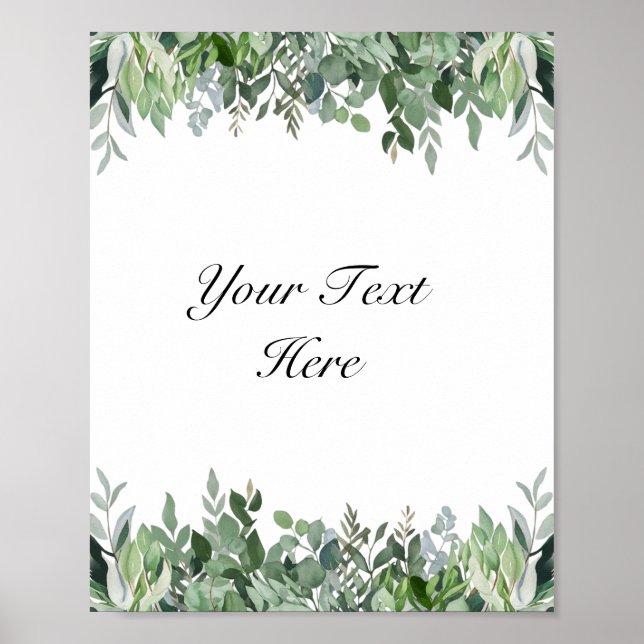 Eukalyptus Greenery Sign Poster (Vorne)