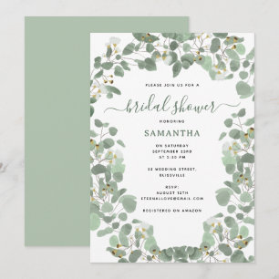 Eukalyptus Greenery Silver Dollar Brautparty Einladung