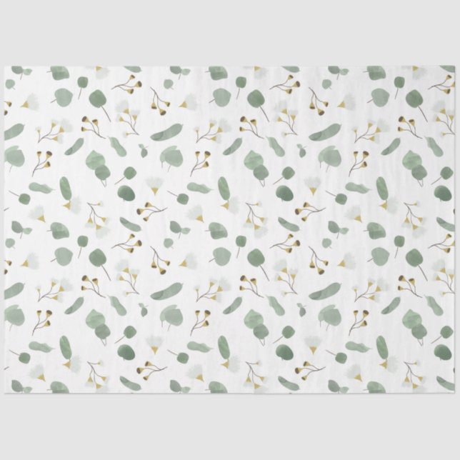 Eukalyptus Greenery Silver Dollar Gum Blüten Seidenpapier (Vorderseite)