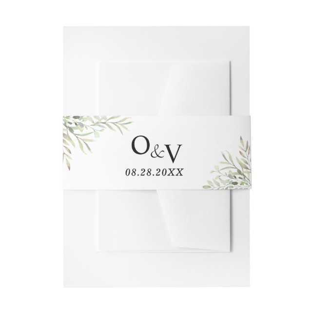 Eukalyptus Greenery Simple Wedding Einladungsbanderole (Vorderseite Beispiel)