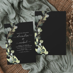 Eukalyptus Greenery Succulent Elegant Wedding Einladung
