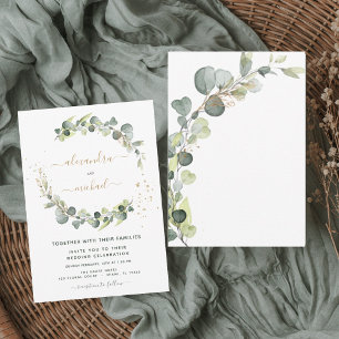 Eukalyptus Greenery Succulent Elegant Wedding Einladung