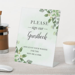 Eukalyptus Greenery Succulent Wedbook Sockelschild