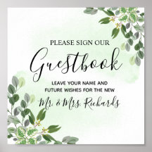 Eukalyptus Greenery Succulent Wedding Gästebuch