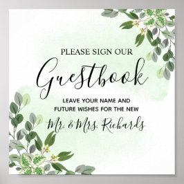 Eukalyptus Greenery Succulent Wedding Gästebuch