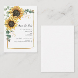Eukalyptus Greenery Sunflower Wedding Rett Datum Mitteilungskarte