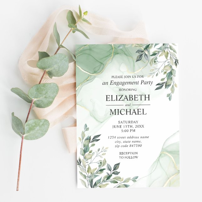 Eukalyptus Greenery Verlobung Einladung (Von Creator hochgeladen)