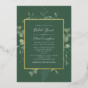 Eukalyptus Greenery Watercolor Brautparty Folieneinladung