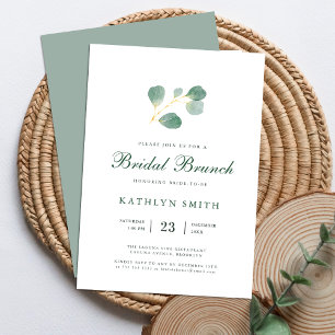 Eukalyptus Greenery Watercolor Bridal Brunch Einladung